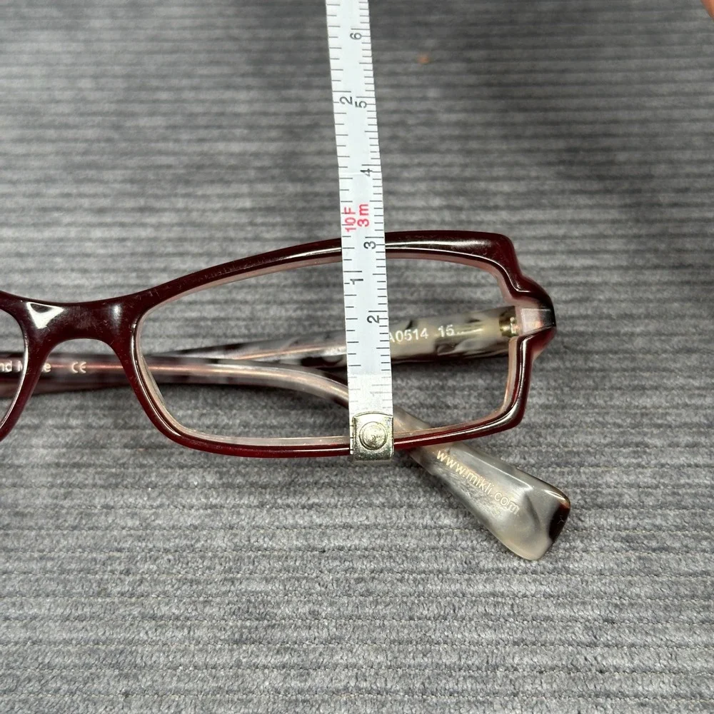 Alain Mikli A0514 15 Burgundy Marbled Rectangular y2k Eyeglasses Frames France